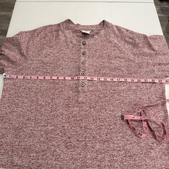 CAbi Long Sleeve Henley Top Burgundy Heather #4200 Soft Comfy Tee Women’s Size M - Picture 4 of 11